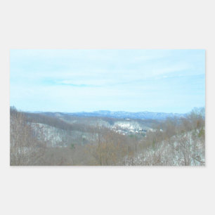 Sticker Rectangulaire Snowy Mountain West Virginia Vue