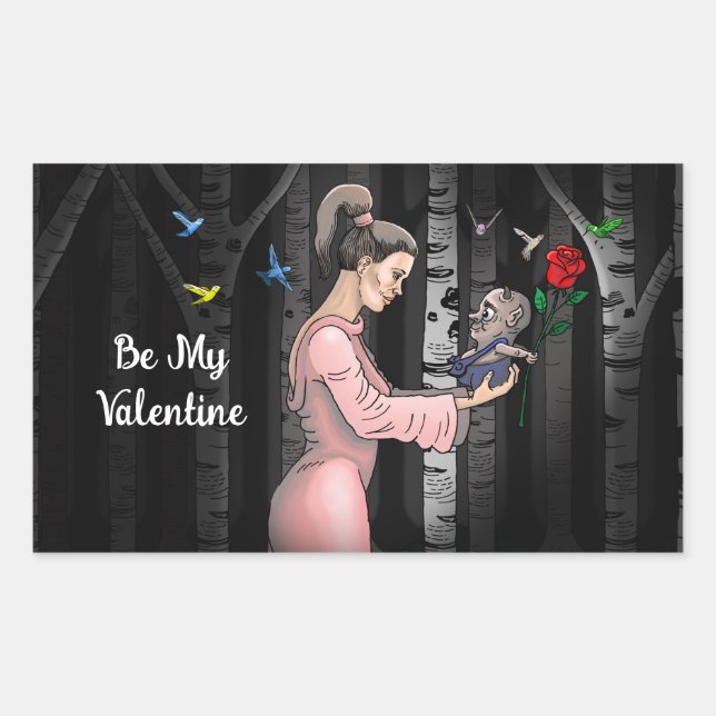 Sticker Rectangulaire Sois ma princesse de la Saint-Valentin (Devant)