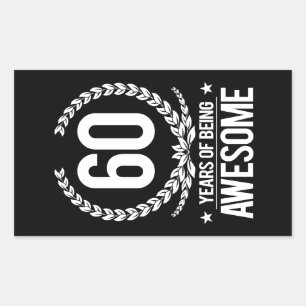 Sticker Rectangulaire soixantième Anniversaire (60 ans d'être