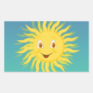 Sticker Rectangulaire Soleil Avec Lignes Circulaires