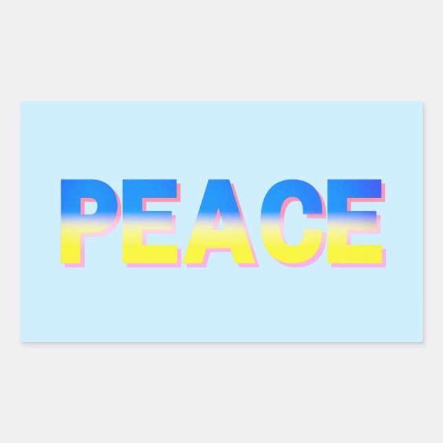 Sticker Rectangulaire Soleil bleu et jaune Ukraine Inspiration (Devant)