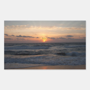 Sticker Rectangulaire Soleil de plage
