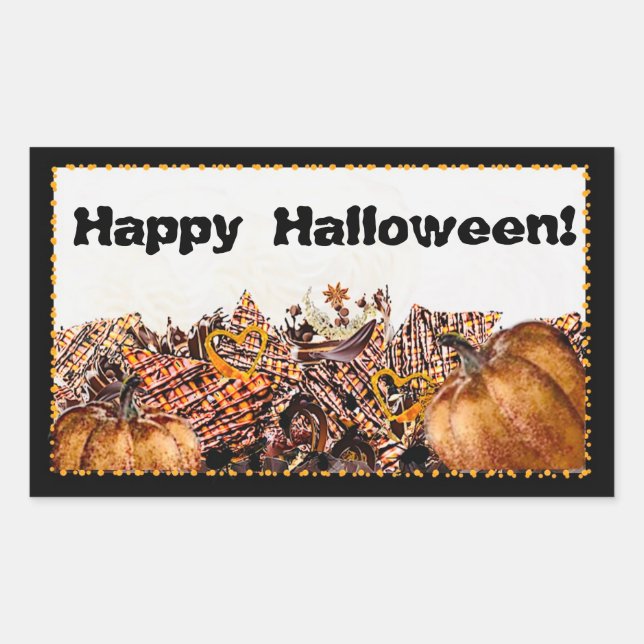 STICKER RECTANGULAIRE SOLEIL ! ENSOLEILLEMENT! HEUREUX HALLOWEEN ! :) (Devant)