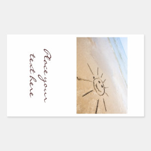 Sticker Rectangulaire Soleil Sur La Plage