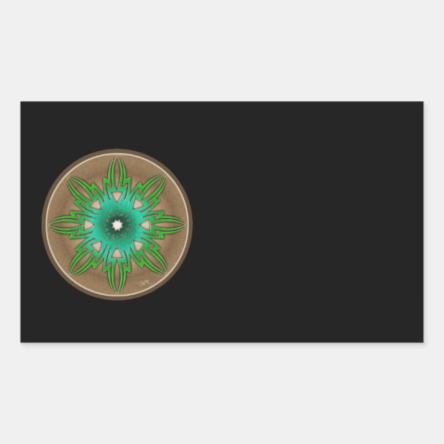 Sticker Rectangulaire Soleil vert (Devant)