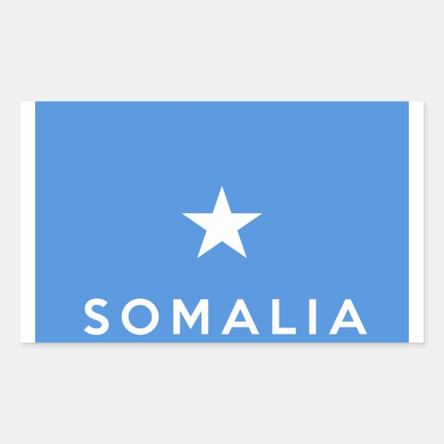Sticker Rectangulaire somalie nom du symbole du drapeau (Devant)