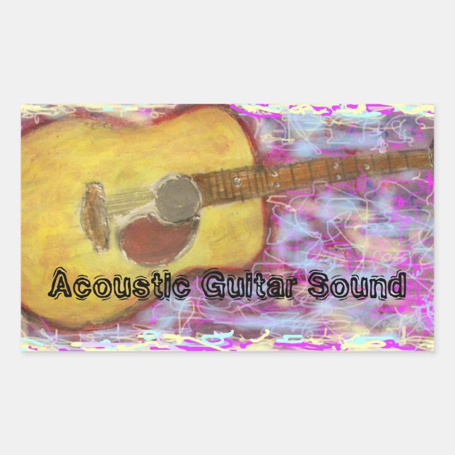 Sticker Rectangulaire Son acoustique de guitare (Devant)