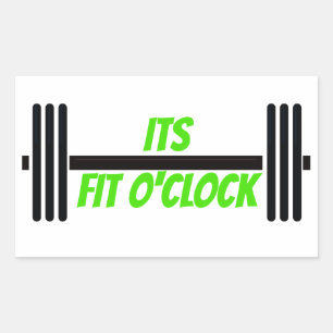 Sticker Rectangulaire Son Fit O'clock Bodybuilding Barbell