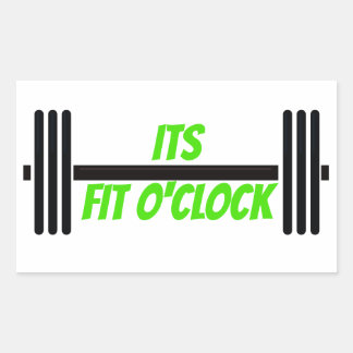 Sticker Rectangulaire Son Fit O'clock Bodybuilding Barbell