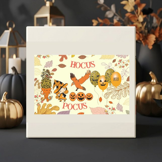 Sticker Rectangulaire Sorcière errante Hocus Pocus, ballon corbeau, Jack (Hocus Pocus Wandering Witch Raven Balloon Jack Rectangular Sticker)