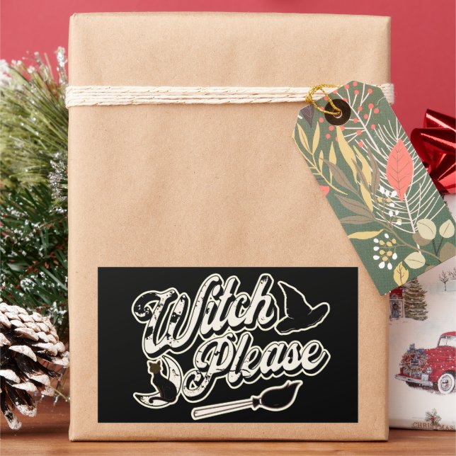 Sticker Rectangulaire Sorcière S'Il Vous Plaît | Halloween (vacances)