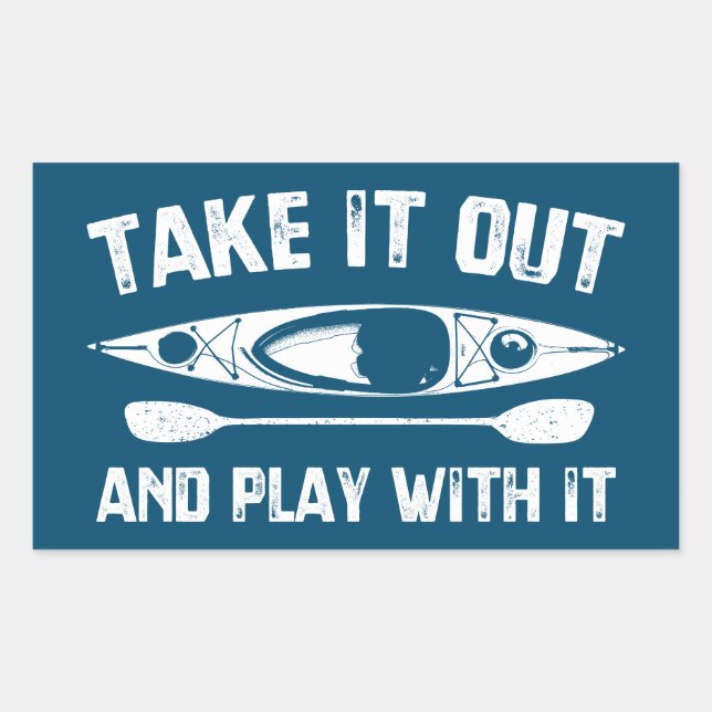 Sticker Rectangulaire Sortez Et Jouez Avec Kayak (Devant)