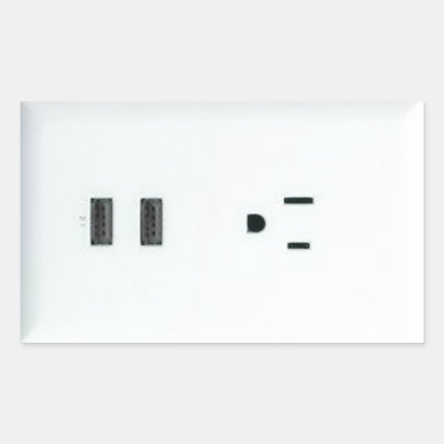 Sticker Rectangulaire Sortie USB erronée (Devant)
