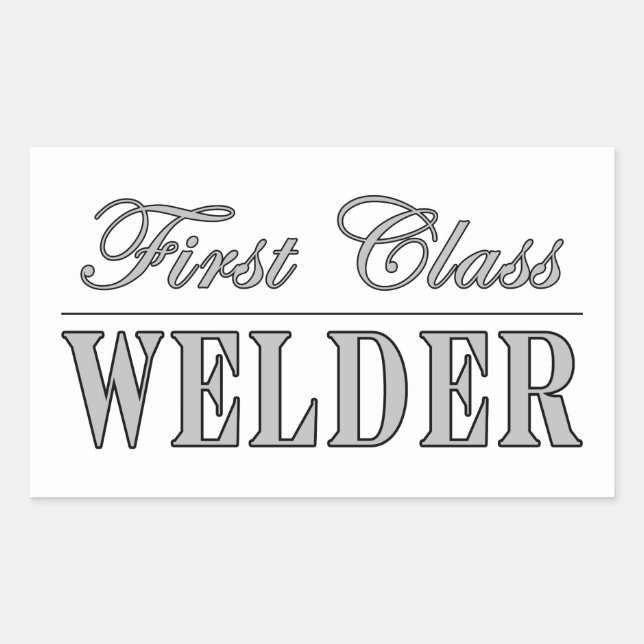 Sticker Rectangulaire Soudeurs stylés : Soudeur de première classe (Devant)