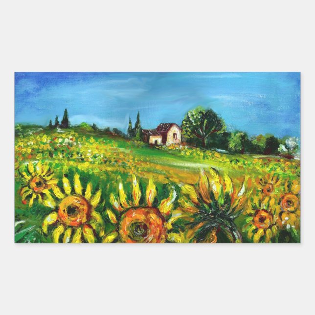 STICKER RECTANGULAIRE SOUFFRANCES ET CAMPAGNE EN TOSCANE (Devant)