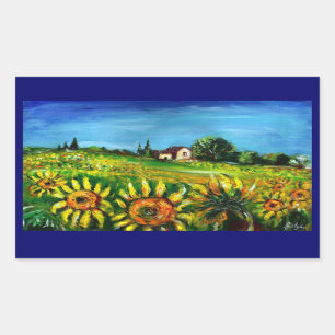 STICKER RECTANGULAIRE SOUFFRANCES ET CAMPAGNE EN TOSCANE