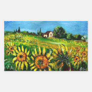 STICKER RECTANGULAIRE SOUFFRANCES ET CAMPAGNE EN TOSCANE