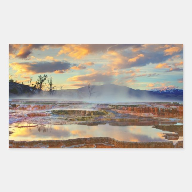 Sticker Rectangulaire Sources thermales Mammoth (Devant)
