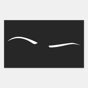 Sticker Rectangulaire Sourcil augmenté (blanc)