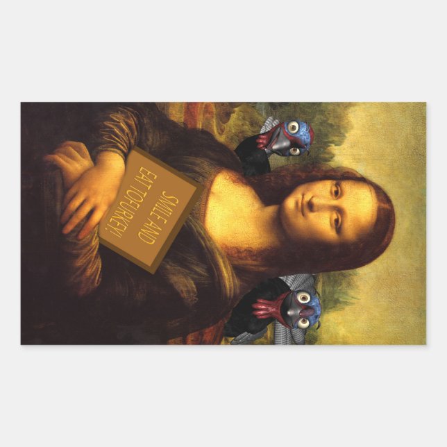 Sticker Rectangulaire Souriez Et Mangez Torfukey (Devant)