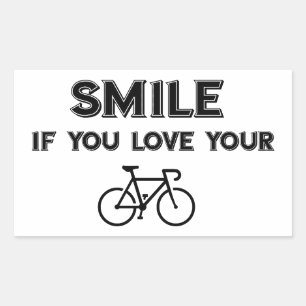 Sticker Rectangulaire Souriez si vous aimez votre vélo