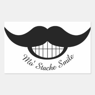 Sticker Rectangulaire Sourire de Mustache