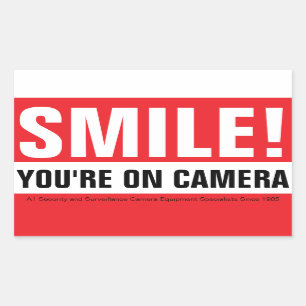 Sticker Rectangulaire Sourire, votre dessus appareil-photo !
