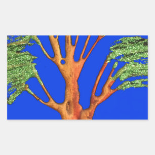Sticker Rectangulaire Sous le ciel bleu : La collection d'arbres Acacia