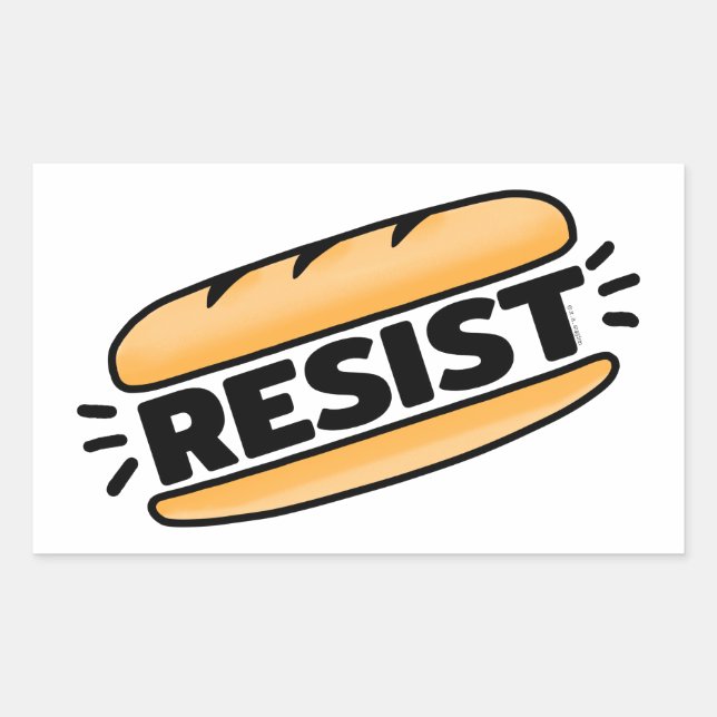 Sticker Rectangulaire Sous Sandwich résiste au fascisme (Devant)