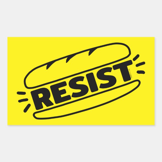 Sticker Rectangulaire Sous Sandwich résiste au fascisme (Devant)
