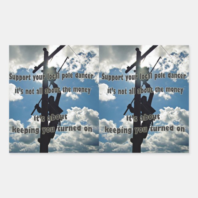 Sticker Rectangulaire Soutenez votre Lineman (Devant)