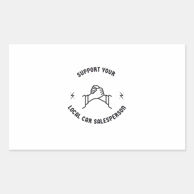 Sticker Rectangulaire Soutenez votre vendeur de voitures local (Devant)