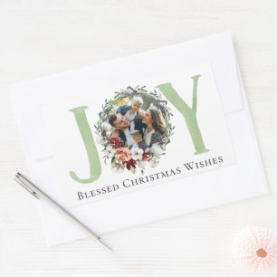 Sticker Rectangulaire Southern Floral Cotton Christmas Joie Holiday Phot
