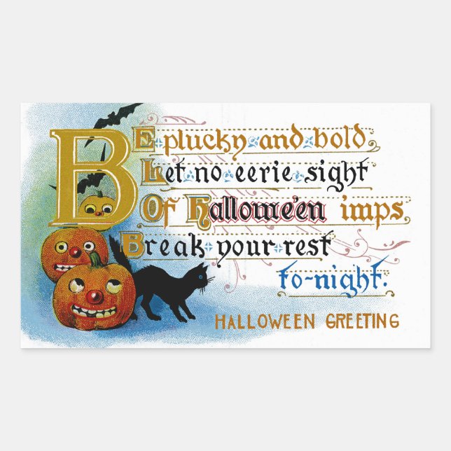 Sticker Rectangulaire Soyez rusé et audacieux à Halloween (Devant)