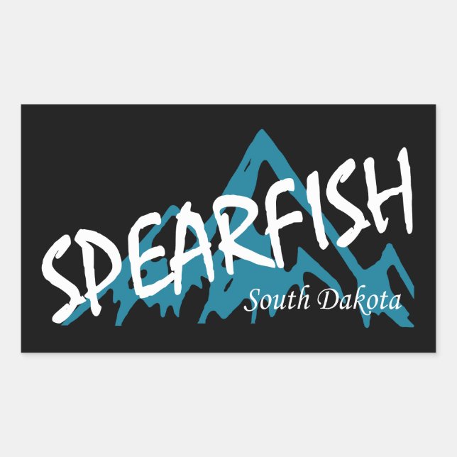 Sticker Rectangulaire Spearfish Dakota du Sud Montagne (Devant)