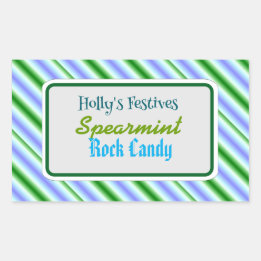 Sticker Rectangulaire Spearmint rock candy label