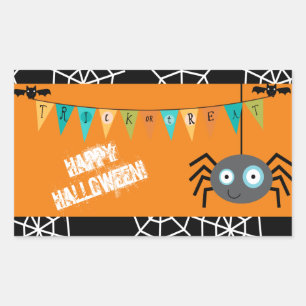 Sticker Rectangulaire Spider Halloween Enfants