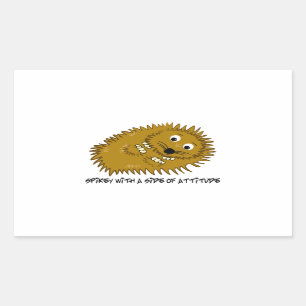Sticker Rectangulaire Spikey avec un côté d'attitude
