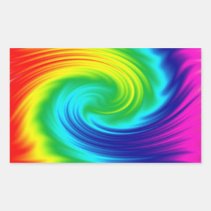 Sticker Rectangulaire spirale arc en ciel
