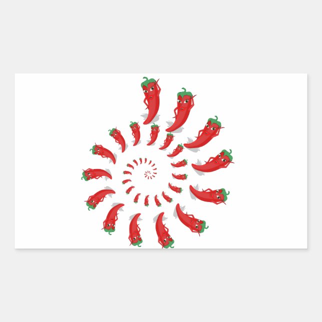 Sticker Rectangulaire Spirale de Pepper Diva Rouge (Devant)
