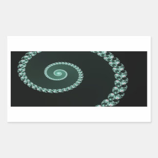 Sticker Rectangulaire Spirale fractale verte et grise