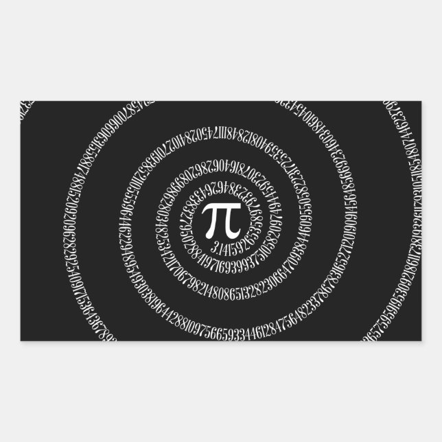Sticker Rectangulaire Spirale pour Pi sur Décor noir (Devant)