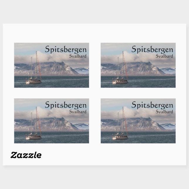 Sticker Rectangulaire Spitsbergen Svalbard (Feuille)