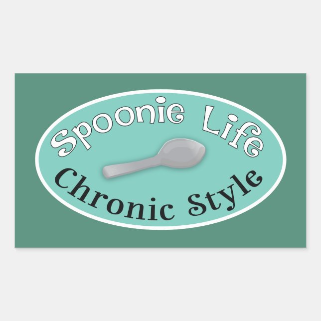 Sticker Rectangulaire Spoonie Style - Diner Green (Devant)