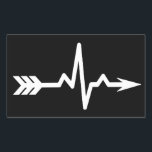 Sticker Rectangulaire Sport Archery Heartbeat<br><div class="desc">You're looking for a funny archery heartbeat design ? This is the perfect design for a birthday or christmas vend ! If you love the feeling to shoot your arrow with your bow and hit your target get this desgin - for boys and girls ! Alors, c'est un poison pour...</div>