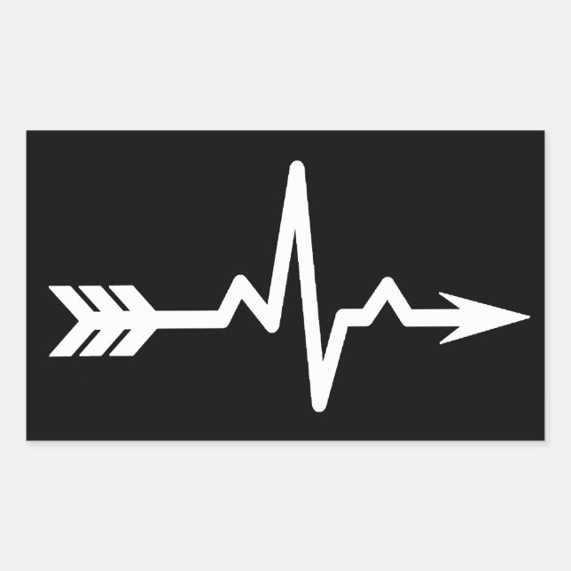 Sticker Rectangulaire Sport Archery Heartbeat (Devant)