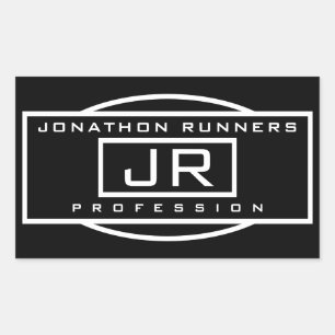 Sticker Rectangulaire Sport Géométrique Noir & Blanc pour Hommes