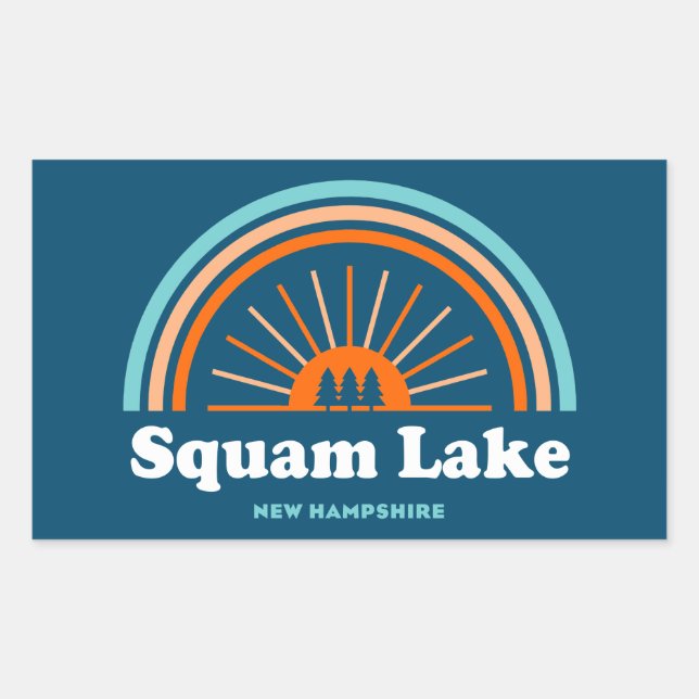 Sticker Rectangulaire Squam Lake New Hampshire Rainbow (Devant)