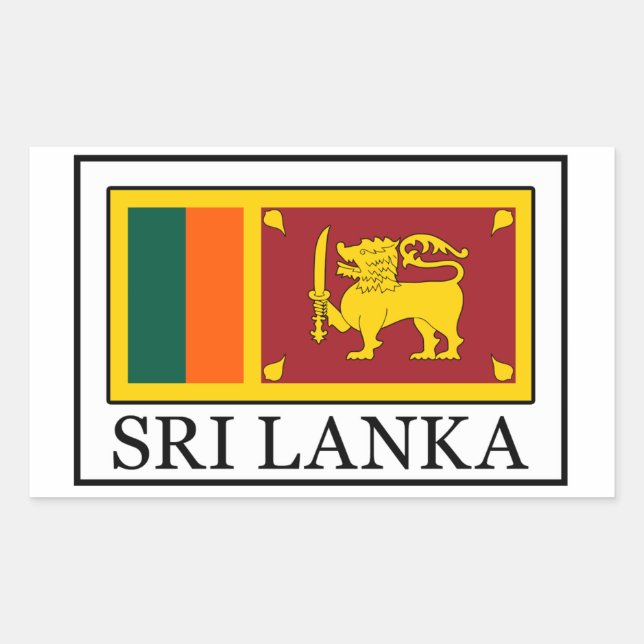 Sticker Rectangulaire Sri Lanka (Devant)