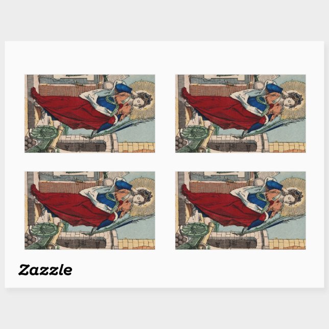 Sticker Rectangulaire St. Barbara avec artillerie (M 007) (Feuille)